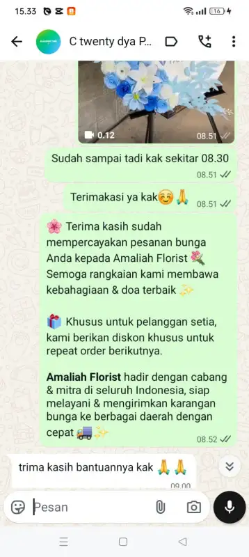 Order Testimonial krans bunga di Jakarta Selatan