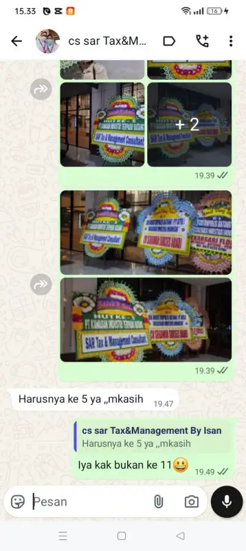 Order Testimonial papan bunga di Jakarta Selatan