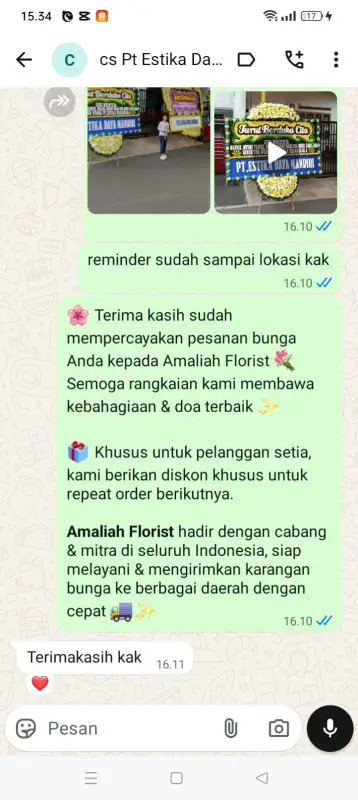 Order Testimonial Papan Bunga duka di Jakarta Selatan